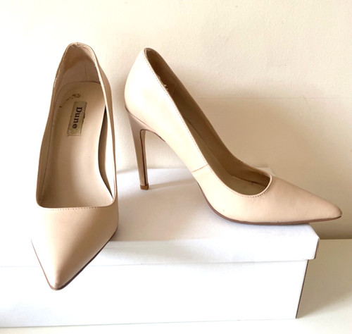 Dune cream leather high - leather, heel